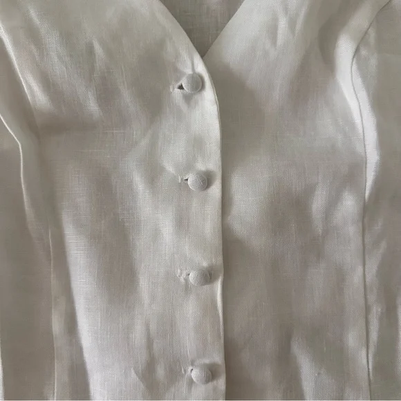 REFORMATION - MIRIAM LINEN TOP - WHITE - SIZE 8 - Picture 8 of 10